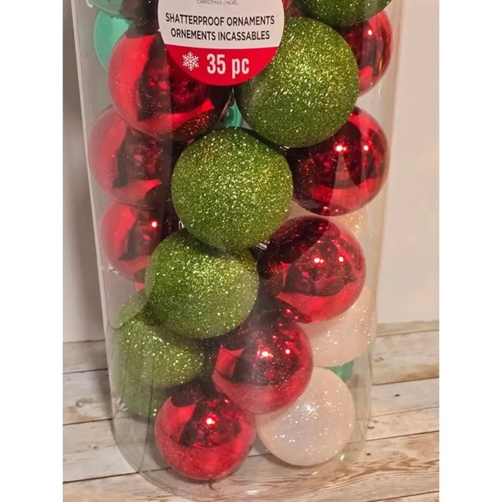 Christmas bulb ornaments new red white green‎ gold silver